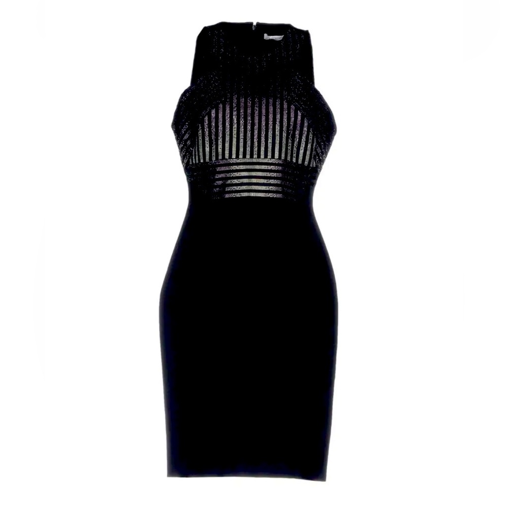 Versace Collection Black Cocktail Dress With Beautiful Crystals Size 44